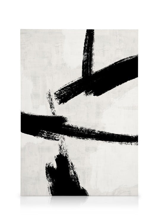 Canvas Prints Black Brush Strokes No2 Canvas print (70x100 cm - Black Frame)