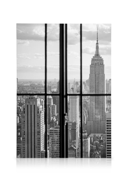 Canvas Schilderijen Manhattan Through a Window Canvas (50x70 cm)