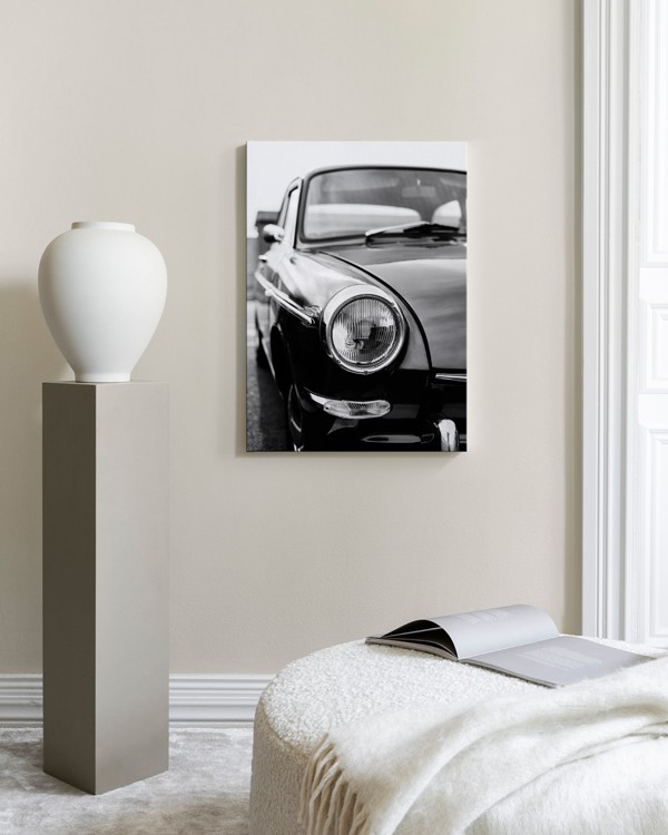 Classic Car Tableau sur toile - Voiture noire et blanche 