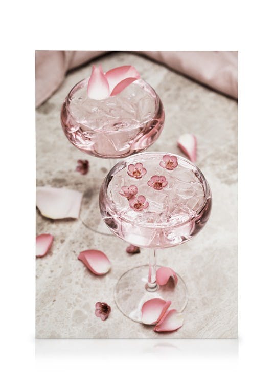 Canvas Schilderijen Rose Cocktail No1 Canvas (50x70 cm)