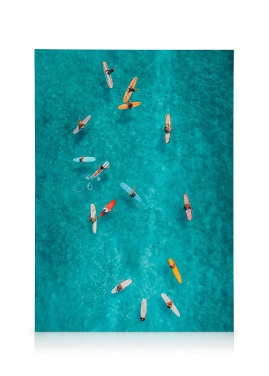 Obrazy na płótnie Surfers from Above Obraz na płótnie (30x40 cm - Ramka dębowa)