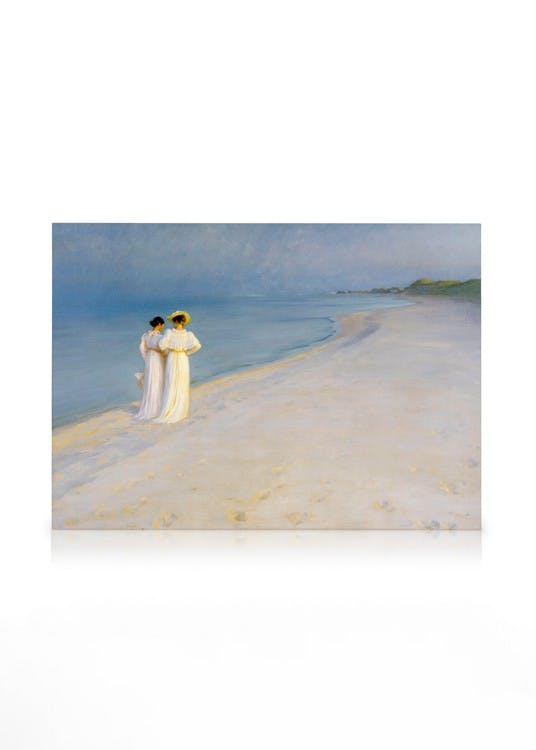 Canvas Prints Krøyer - Summer Evening on Skagen's Southern Beach Canvas print (30x40 cm - Oak Frame)