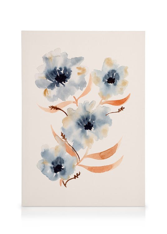 Canvas Schilderijen Earthy Florals No2 Canvas (50x70 cm - Fotolijst Zwart)
