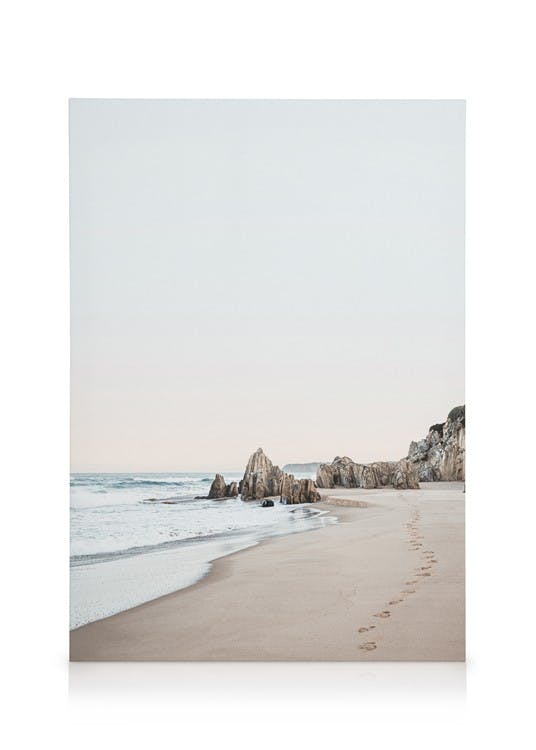 Canvas Prints Footprints on Sandy Shore Canvas print (50x70 cm)
