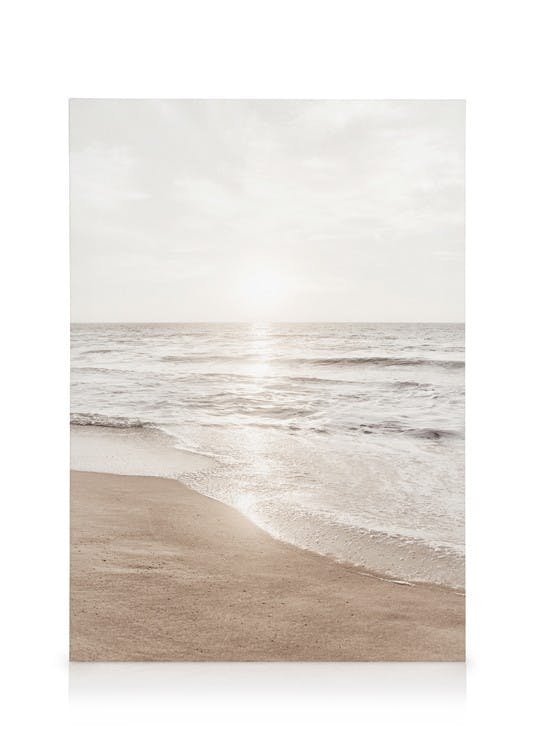 Warm Beach Sunset Canvas (50x70 cm - Fotokaders zwart)
