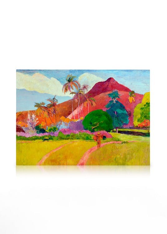 Obrazy na płótnie Paul Gauguin - Tahitian Landscape Obraz na płótnie (30x40 cm - Ramka dębowa)