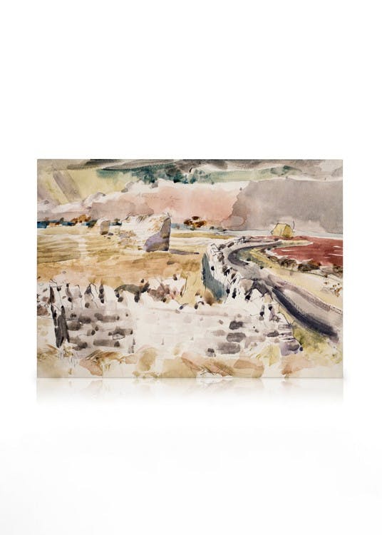 Paul Nash - Oxfordshire Landscape Stampa su Tela (30x40 cm - Cornice in nero)-Stampe su tela