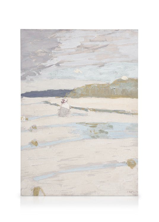 Canvas Schilderijen EÌdouard Vuillard - The Beach at Saint-Jacut Canvas (30x40 cm - Fotolijst Zwart)