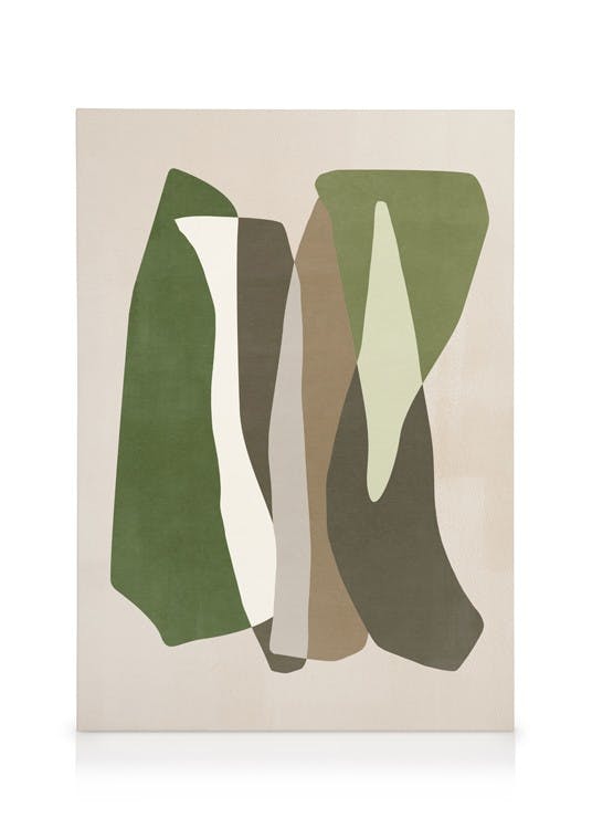 Canvas Prints Green Graphic Forms No2 Canvas print (50x70 cm - Oak Frame)