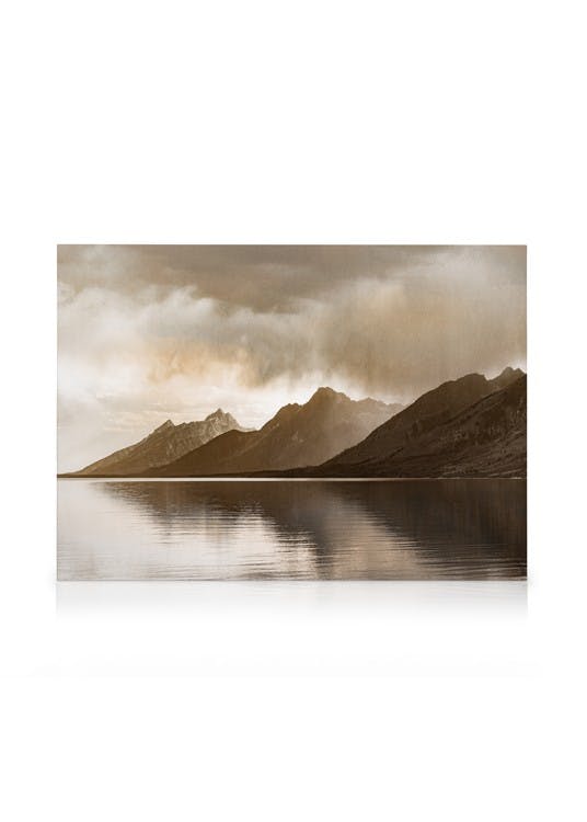 Canvas Prints Lake and Rocky Mountains Canvas print (30x40 cm - Oak Frame)