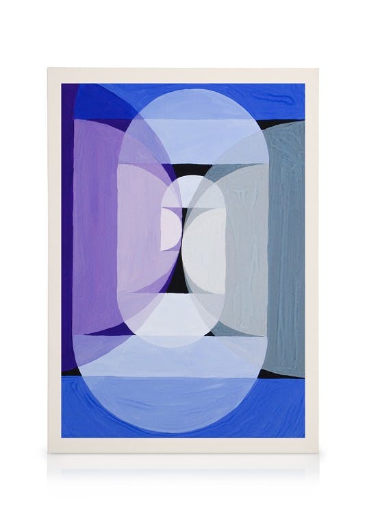 Canvas Prints Joseph Schillinger - Blue Gray Violet Wheel Canvas print (30x40 cm - Oak Frame)