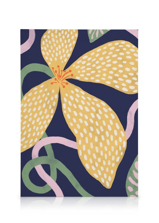 Jungle Vines No2 Stampa su Tela (50x70 cm - Cornice in nero)- Fiori