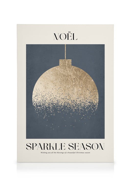 Canvas Schilderijen Graphic Golden Bauble Canvas (30x40 cm)