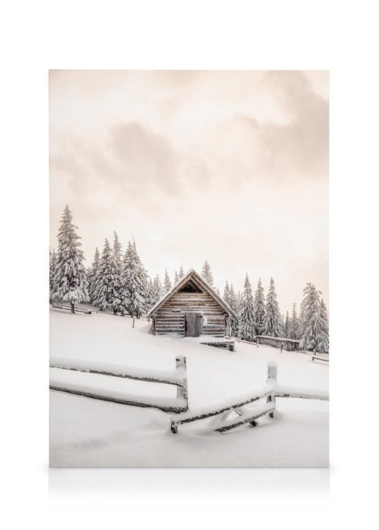 Obrazy na płótnie Snowy Cabin Obraz na płótnie (50x70 cm)