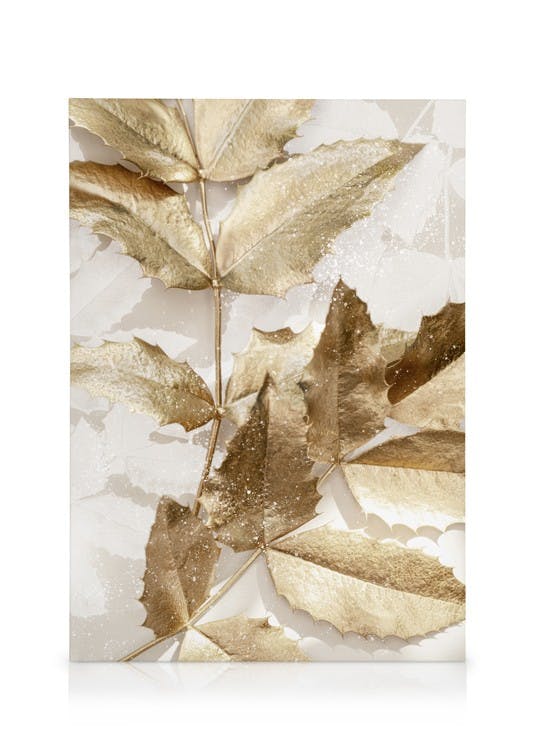 Golden Leaves No1 Toile (70x100 cm - Cadre de chêne) - Plantes vertes