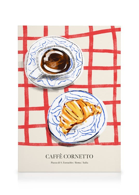 Canvas Prints Caffè Cornetto Canvas print (30x40 cm - Oak Frame)