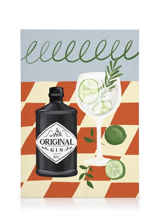Original Gin Tableau sur toile (30x40 cm) - Illustrations