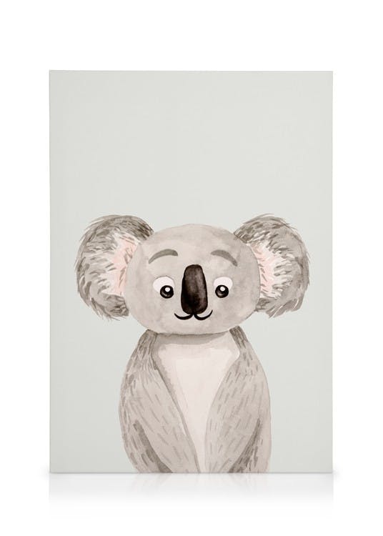 Telas decorativas Kind Koala Tela (30x40 cm - Moldura de Carvalho)