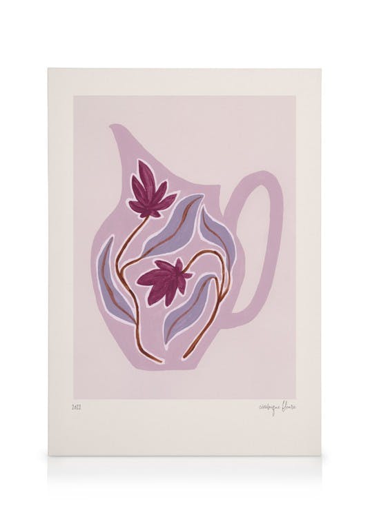 Canvas Prints Céramique Fleurie Canvas print (50x70 cm - Black Frame)