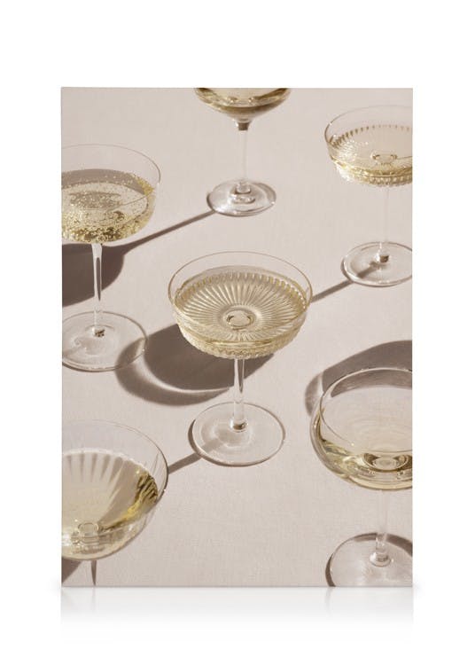 Glasses of Champagne Stampa su Tela (50x70 cm - Cornice in rovere)- Foto d'arte