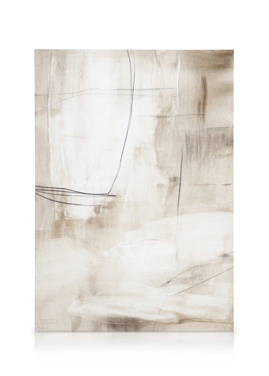 Canvas Schilderijen Graphite Touch Abstract No1 Canvas (30x40 cm - Fotolijst Eiken)