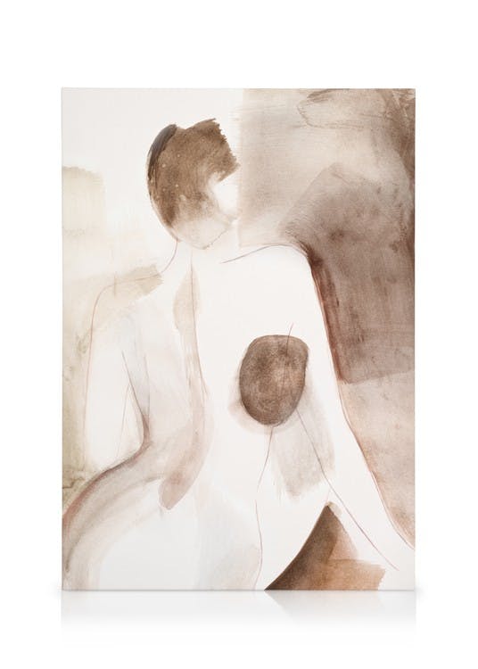 Leinwandbilder Femme Shapes Watercolor No2 Leinwandbild (50x70 cm - Holzrahmen schwarz)