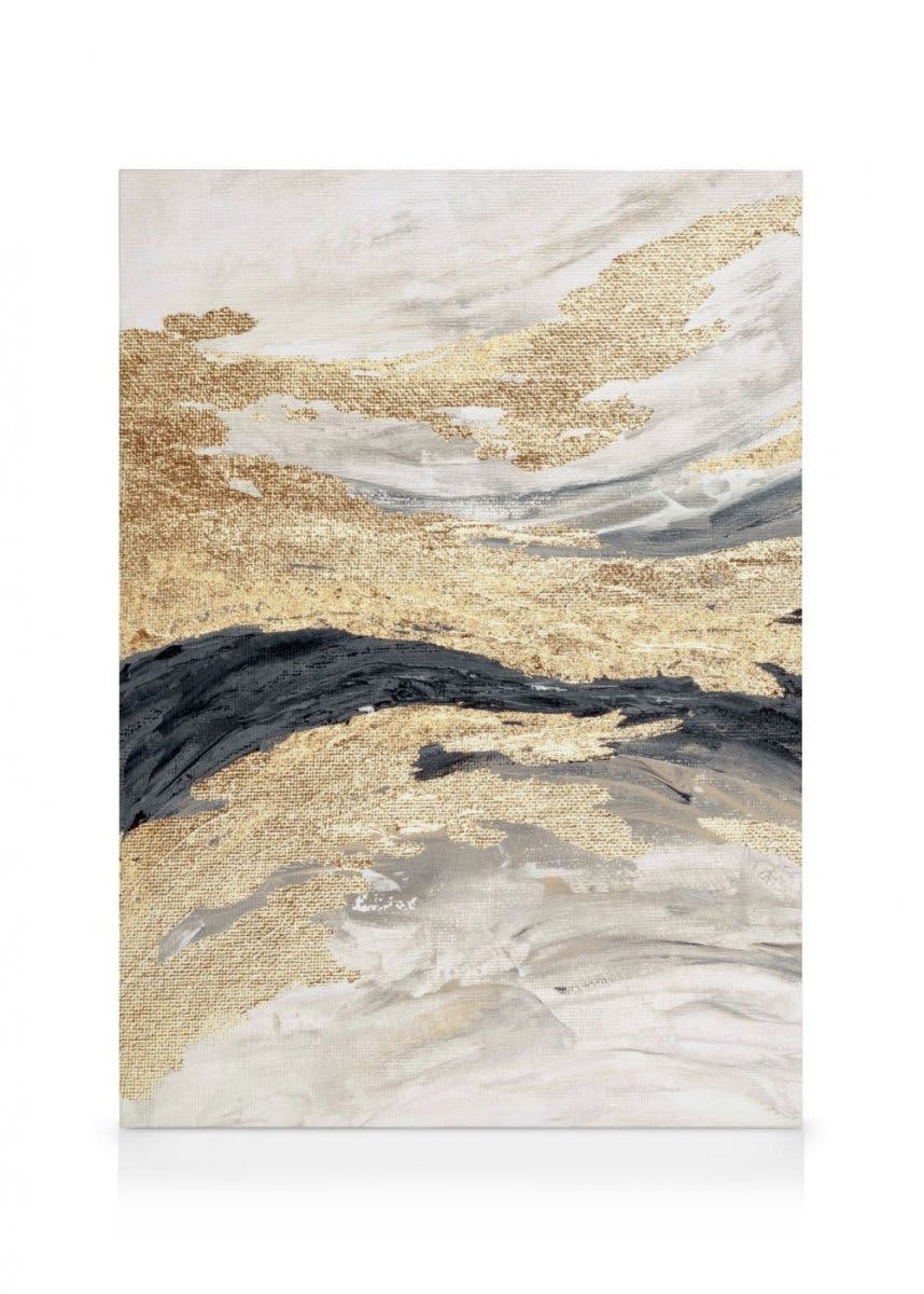 Canvas Prints Gold Wave No1 Canvas print (50x70 cm - Oak Frame)