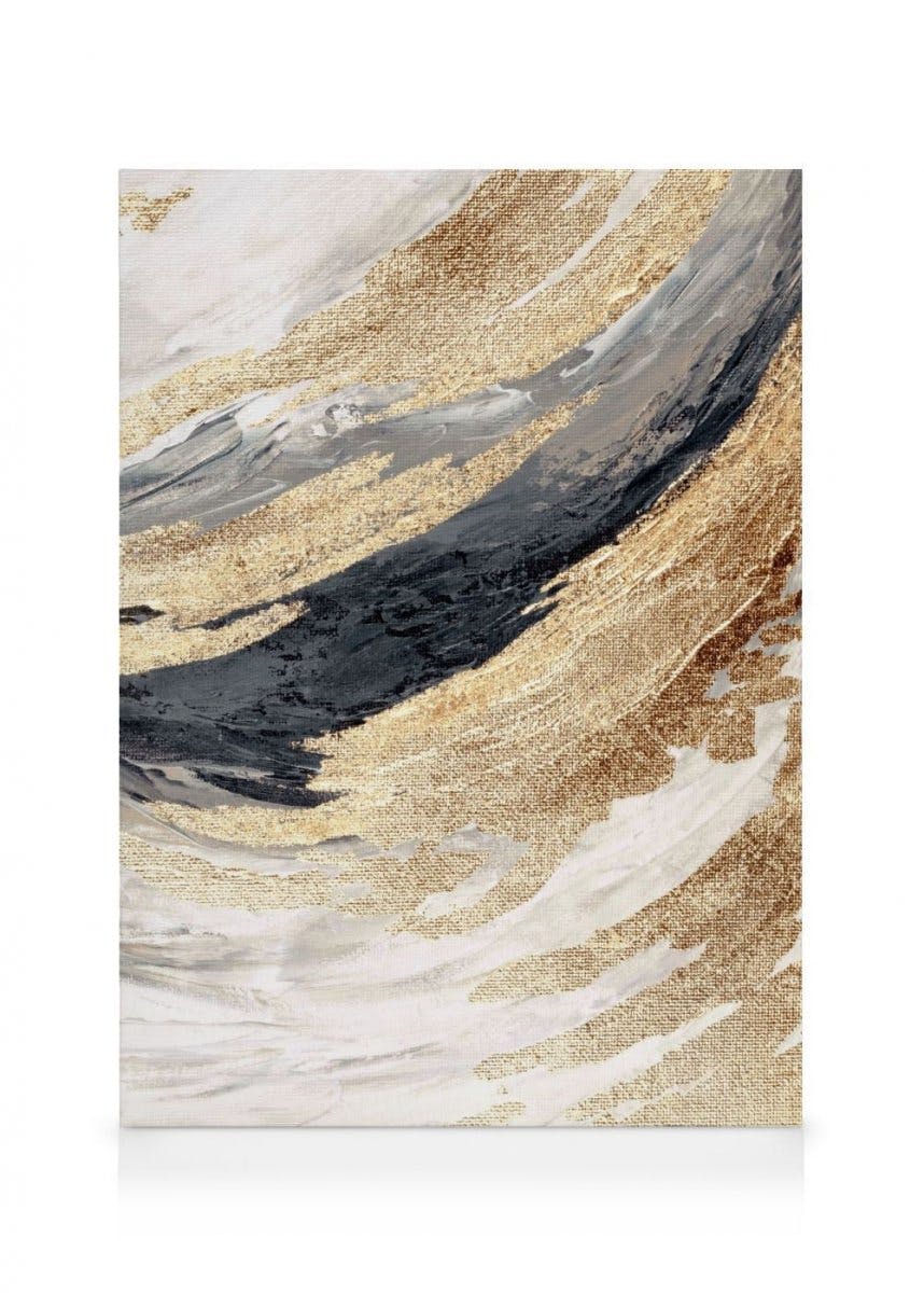 Canvas Schilderijen Gold Wave No2 Canvas (30x40 cm)