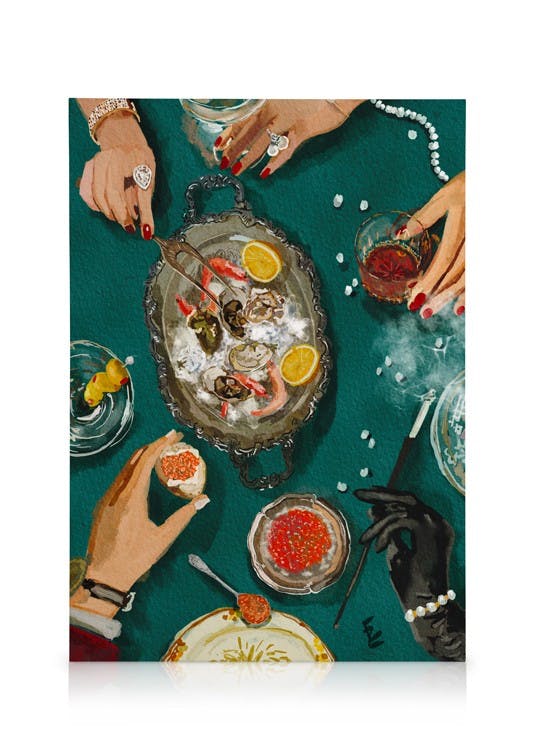 Canvas Prints Ekaterina Zagorska - Luxury Dinner Canvas print (50x70 cm - Black Frame)