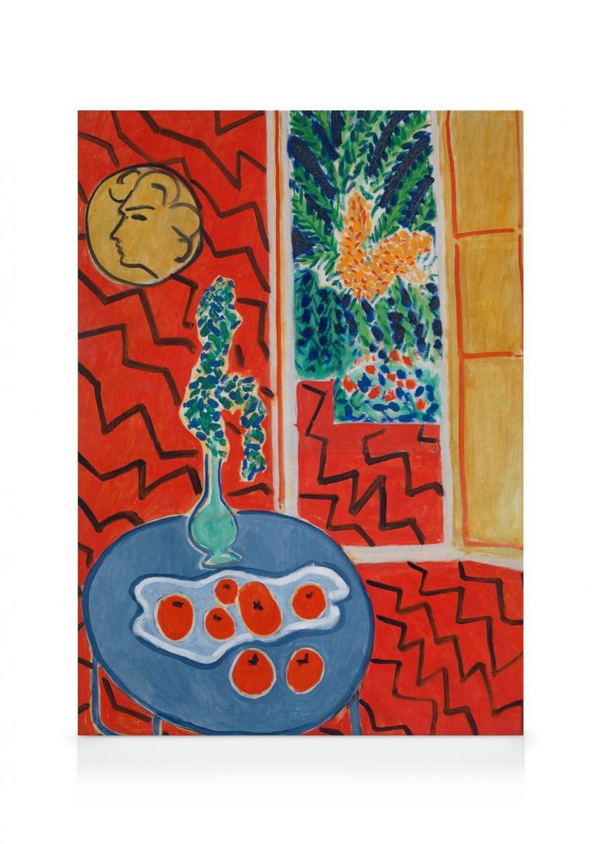 Matisse - Red Interior, Still Life on a Blue Table Toile (50x70 cm - Cadre noir) - Peintres célèbres