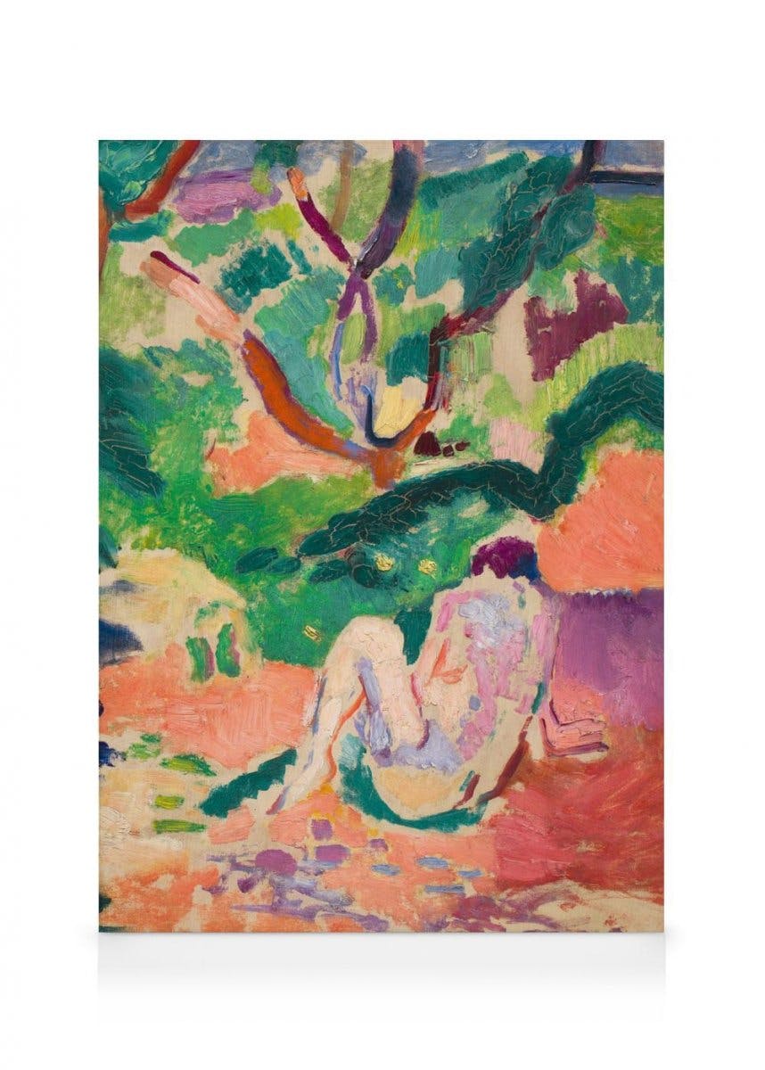 Obrazy na płótnie Matisse - Nude in a Wood Obraz na płótnie (100x140 cm - Czarna ramka)