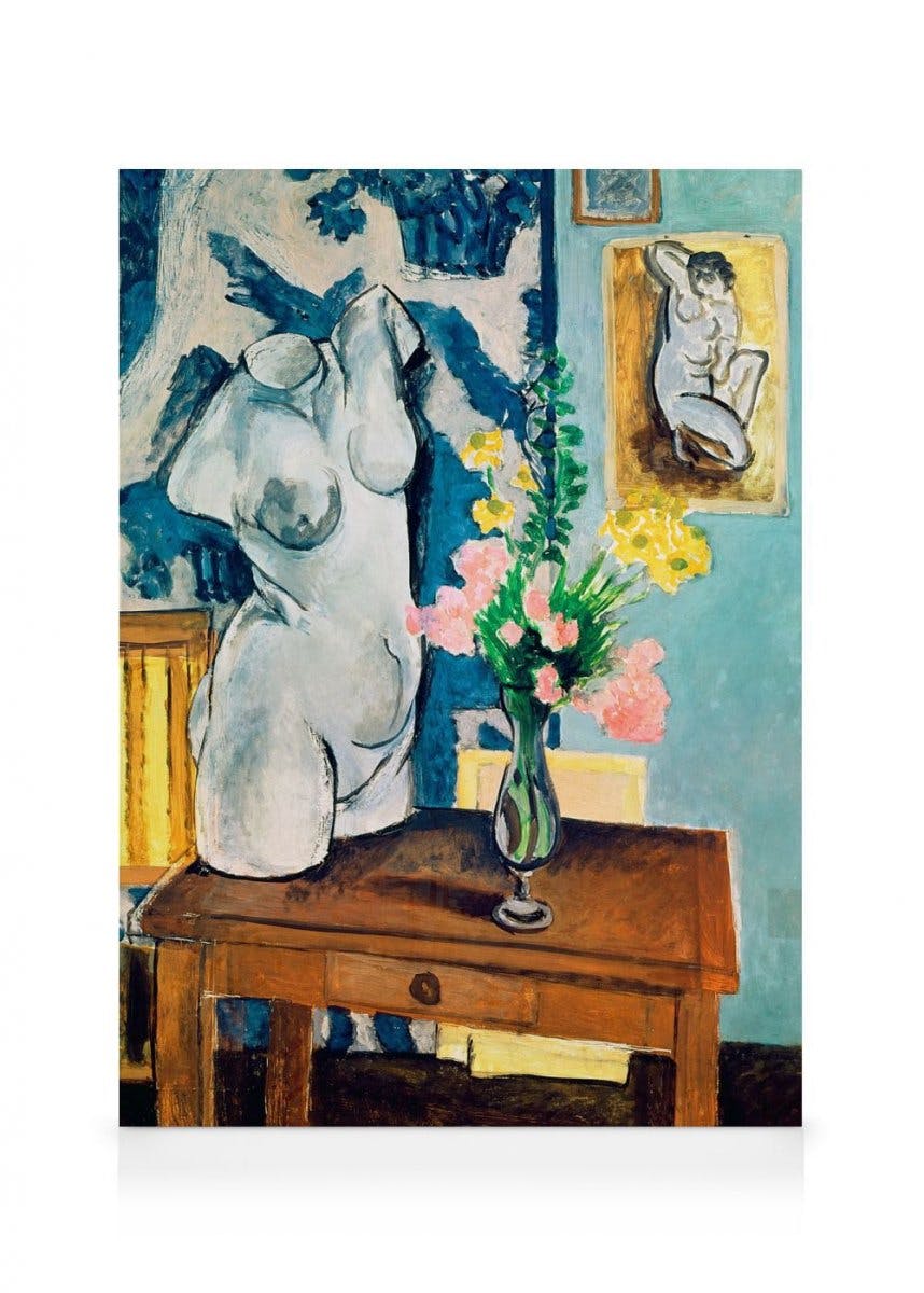 Matisse - The Plaster Torso Lerret (70x100 cm - Svart Ramme)