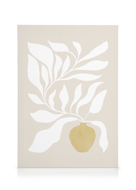 Canvastavlor White Botanical Canvastavla (50x70 cm - Svart ram)