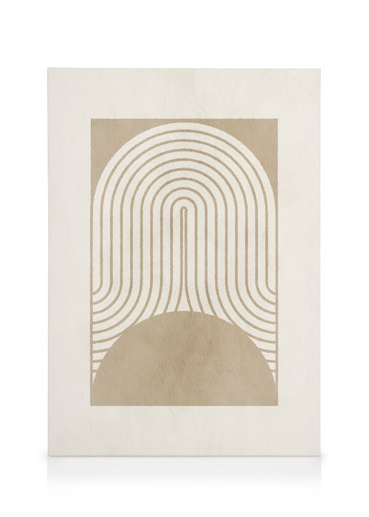 Graphic Shapes and Curves No2 Toile (30x40 cm - Cadre de chêne) - Toiles