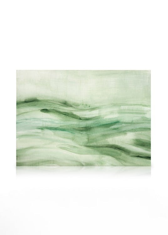 Canvas Schilderijen Flowy Green No1 Canvas (100x140 cm)