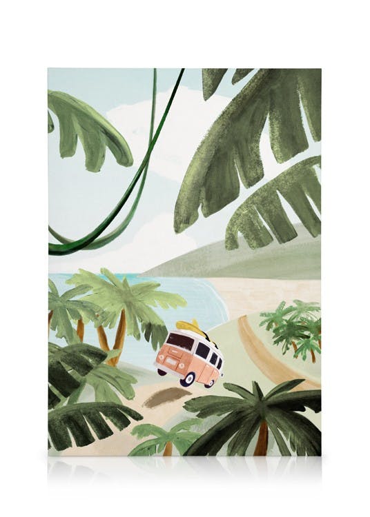 The Road Trip Stampa su Tela (30x40 cm - Cornice in rovere)-Stampe su tela