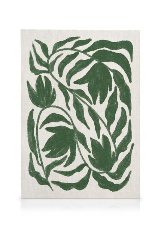 Canvas Prints Green Botanical on Linen Canvas print (50x70 cm)