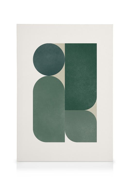 Canvastavlor Green Graphic Shapes Canvastavla (50x70 cm - Ekram)