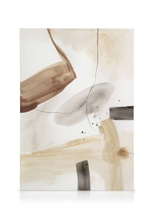 Beige Watercolor No1 Tableau sur toile (50x70 cm) - Art abstrait