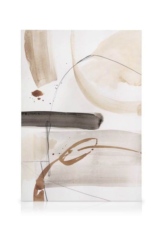 Beige Watercolor No2 Tableau sur toile (50x70 cm) - Art abstrait