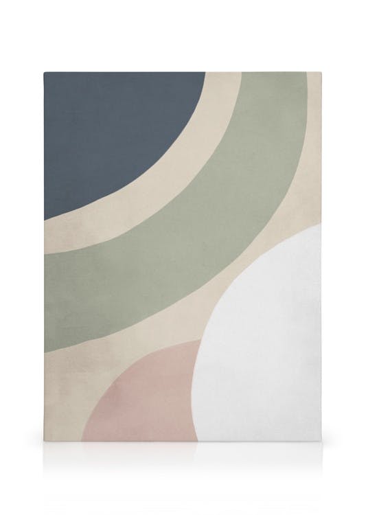 Canvas Prints Soft Shapes No1 Canvas print (50x70 cm - Oak Frame)