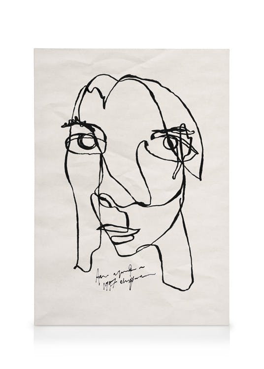 Portrait Sketch No2 Stampa su Tela (30x40 cm)- Illustrazioni