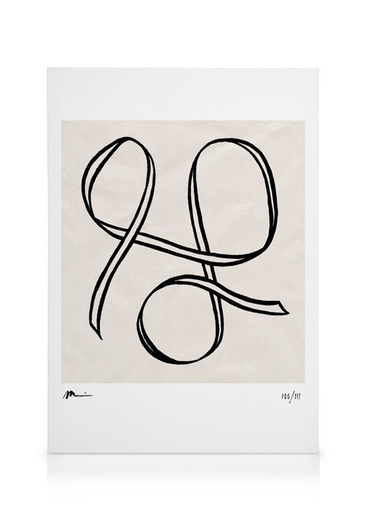 Canvas Prints Ribbon Sketch Canvas print (50x70 cm - Oak Frame)