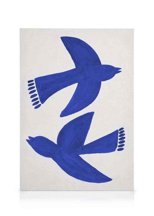 Canvas Prints Bluebirds Fly Canvas print (30x40 cm - Black Frame)