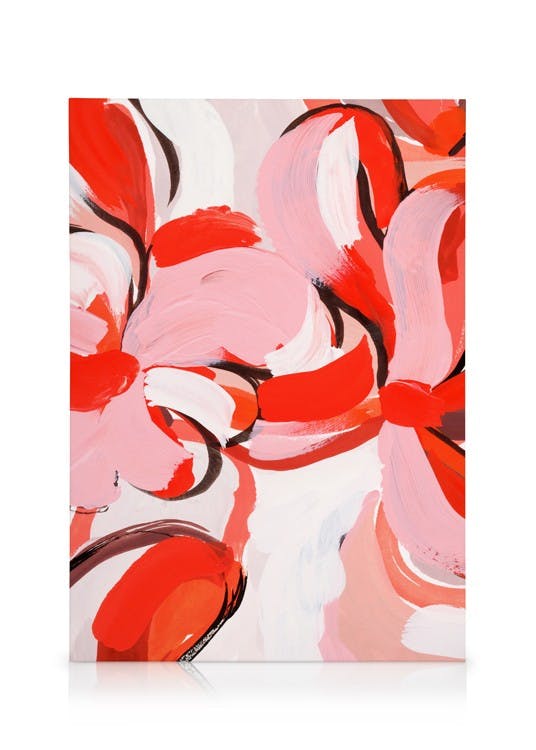 Canvas Schilderijen Red Abstract No2 Canvas (30x40 cm - Fotolijst Eiken)