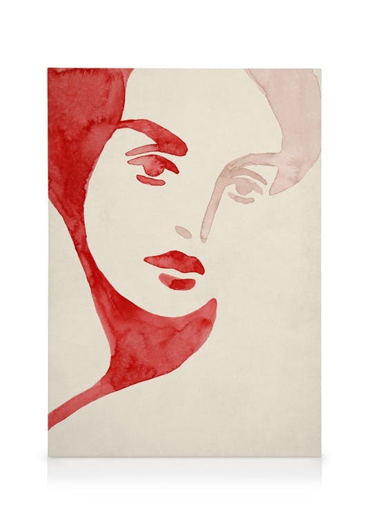 Canvas Prints Lady in Red Canvas print (50x70 cm - Oak Frame)