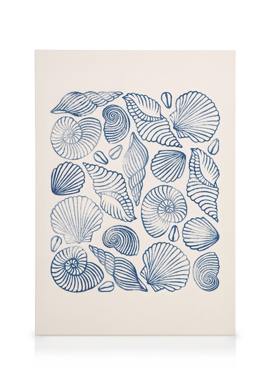 Linocut Seashells Canvas print