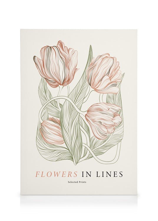 Canvas Schilderijen Flowers in Lines No2 Canvas (30x40 cm)