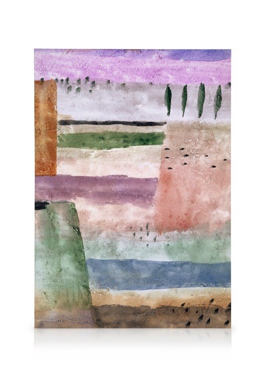 Obrazy na płótnie Paul Klee - Landscape with Poplars Obraz na płótnie (30x40 cm - Ramka dębowa)