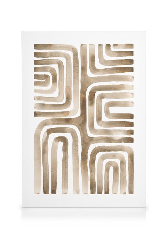 Earthy Pattern No2 Stampa su Tela (50x70 cm - Cornice in nero)- Arte